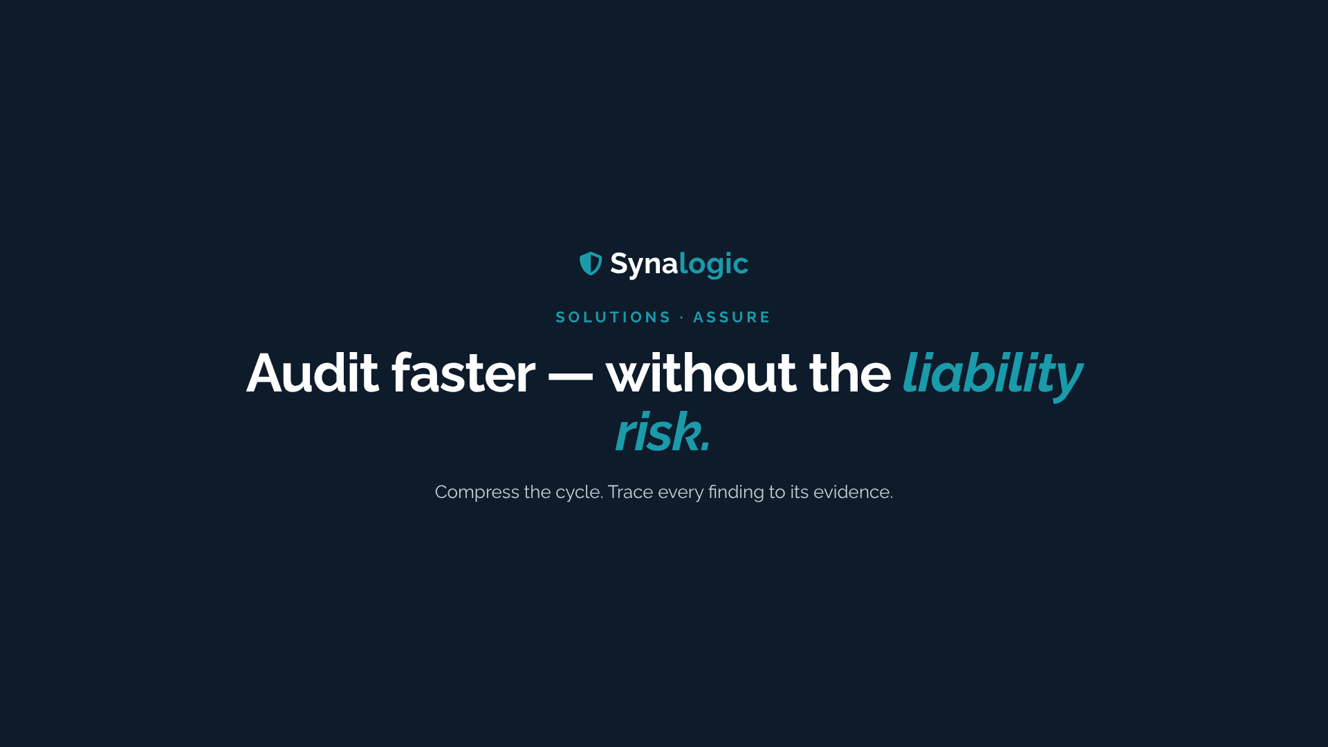 Synalogic Assure engagement workflow.